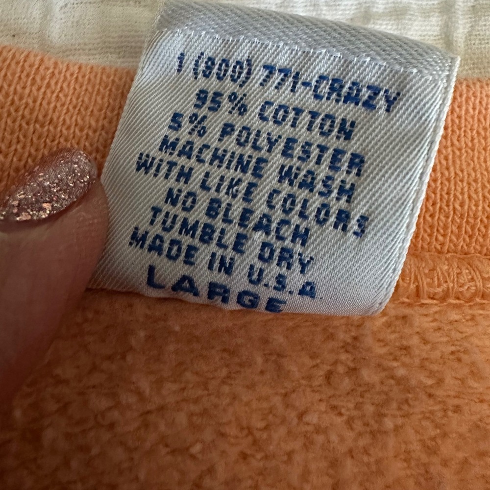 Vintage Crazy Shirt Hawaii Vail Sweatshirt Peach Embroidered Sun Logo Large USA - Picture 4 of 7
